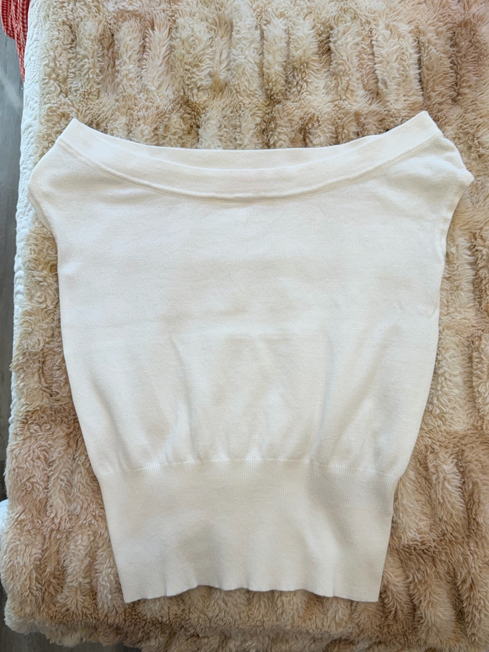 Edikted Cream Knit Off Shoulder Top